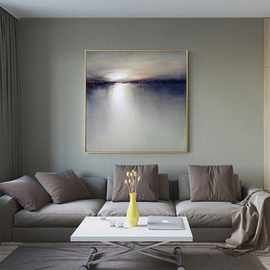 Gray Sky Contemporary Abstract Canvas Wall Art 90RAE wall art